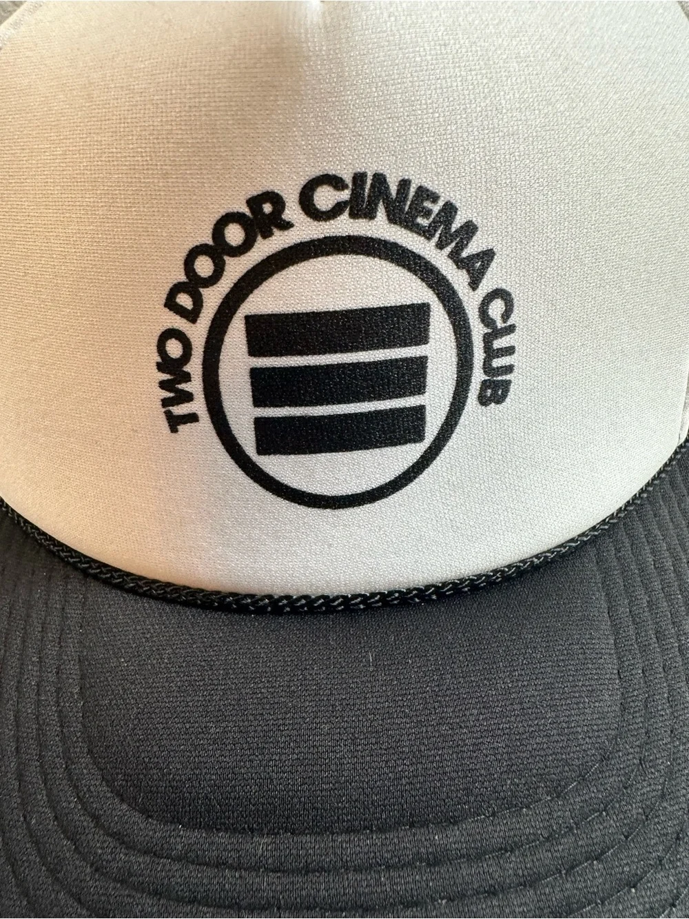 NWT Two Door Cinema Club White Black Adjustable Trucker Cap Baseball Hat